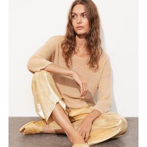 PART TWO CETRONA KNITTED PULLOVER pure linen Beige Sweater size Large